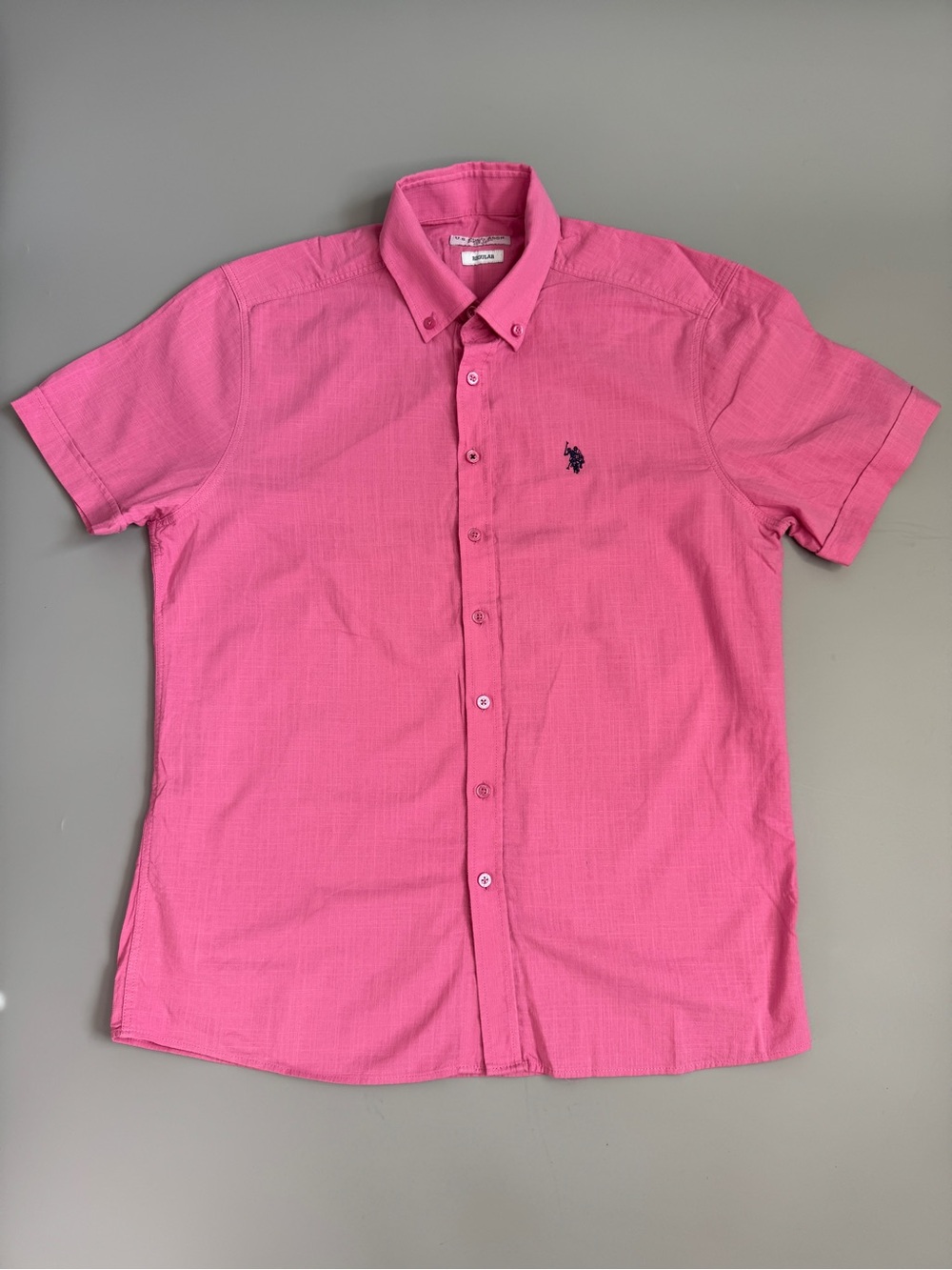 U.S. Polo Assn. Short-Sleeve Button-Down Shirt in Pink